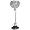 Candelabro Con Pantalla En Forma De Cuenco De Metal Plateado Con Cristales De Vidrio 27 Cm Pieza Decorativa Centro De Mesa Esternay - Plateado