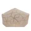 Puf Beige Yute 56 X 56 Cm Cuadrado Reposapiés Otomana Estampado Dorado Mamala - Beige