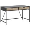 Escritorio Para El Hogar Tablera De Madera Negra Base De Metal 2 Cajones Madera Clara 120 X 60 Cm Diseño Minimalista Jena - Negro