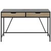 Escritorio Para El Hogar Tablera De Madera Negra Base De Metal 2 Cajones Madera Clara 120 X 60 Cm Diseño Minimalista Jena - Negro