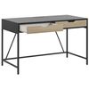 Escritorio Para El Hogar Tablera De Madera Negra Base De Metal 2 Cajones Madera Clara 120 X 60 Cm Diseño Minimalista Jena - Negro