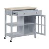 Carrito De Cocina Mdf Gris Madera Clara Almacenamiento Superior Estantes Cajones Con Ruedas Estilo Escandinavo Genoa - Gris