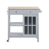 Carrito De Cocina Mdf Gris Madera Clara Almacenamiento Superior Estantes Cajones Con Ruedas Estilo Escandinavo Genoa - Gris