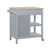 Carrito De Cocina Mdf Gris Madera Clara Almacenamiento Superior Estantes Cajones Con Ruedas Estilo Escandinavo Genoa - Gris