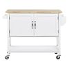 Carrito De Cocina Blanco Madera Clara Mdf Estante Armario Almacenaje Ruedas Mele - Blanco