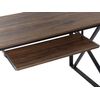 Escritorio Tablero De Madera Oscura Estructura De Acero De Metal Negro Con Bandeja Para Teclado 120 X 60 Cm Industrial Darby - Madera Oscura