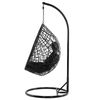 Silla Colgante De Ratán Con Soporte Negro Columpio Forma De Huevo Mimbre Rústico Boho Alatri - Negro