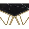 Mesa Auxiliar Dorado Negro 50 X 50 Cm Mdf Efecto Mármol Jaula Glamour Malibu - Negro