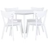 Juego De Comedor Mesa Redonda De Mdf Blanco Y 4 Sillas A Juego Para Comedor Cocina Patas De Madera Estilo Escandinavo Roxby - Blanco