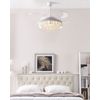 Ventilador De Techo Con Luz Metal Blanco Cristal Acrílico Palas Plegables Control Remoto Interruptor 3 Velocidades Diseño Glamuroso Peel - Blanco