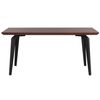 Mesa De Comedor Madera Oscura 160 X 90 Cm Patas De Metal Negro Cocina Minimalista Industrial Amares - Madera Oscura