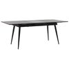 Mesa De Comedor Patas De Metal Mdf Negro Extensible 160/200 X 90 Cm Para 6 Personas Diseño Minimalista Maldon - Negro