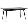 Mesa De Comedor Patas De Metal Mdf Negro Extensible 160/200 X 90 Cm Para 6 Personas Diseño Minimalista Maldon - Negro