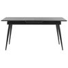 Mesa De Comedor Patas De Metal Mdf Negro Extensible 160/200 X 90 Cm Para 6 Personas Diseño Minimalista Maldon - Negro