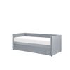 Cama Nido En Terciopelo Gris Claro 90x200 Cm Troyes