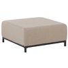 Otomana De Poliéster Beige Arena Negro 83 X 83 Cm Reposapiés Patas Metal Rovigo - Beige