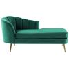 Chaise Longue De Terciopelo Verde Esmeralda Dorado Izquierdo Patas De Metal Glamour Allier - Verde