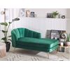 Chaise Longue De Terciopelo Verde Esmeralda Dorado Izquierdo Patas De Metal Glamour Allier - Verde