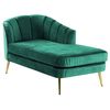 Chaise Longue De Terciopelo Verde Esmeralda Dorado Izquierdo Patas De Metal Glamour Allier - Verde