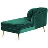 Chaise Longue De Terciopelo Verde Esmeralda Dorado Izquierdo Patas De Metal Glamour Allier - Verde