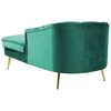 Chaise Longue De Terciopelo Verde Esmeralda Dorado Izquierdo Patas De Metal Glamour Allier - Verde