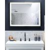 Espejo De Baño Iluminado Led Rectangular 90 X 70 Cm Glamour Argens - Plateado