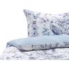 Conjunto De Fundas Y Almohada Algodón Blanco Y Azul Estampado Floral 155 X 220 Cm Dormitorio Moderno Estilo Boho Ballard - Azul