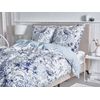 Conjunto De Fundas Y Almohada Algodón Blanco Y Azul Estampado Floral 155 X 220 Cm Dormitorio Moderno Estilo Boho Ballard - Azul