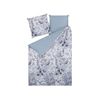 Conjunto De Fundas Y Almohada Algodón Blanco Y Azul Estampado Floral 155 X 220 Cm Dormitorio Moderno Estilo Boho Ballard - Azul