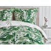 Conjunto De Fundas Y Almohada Algodón Verde Y Blanco 135 X 200 Cm Estampado De Hojas Dormitorio Moderno Estilo Boho Greenwood - Verde