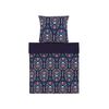 Conjunto De Fundas Y Almohada Algodón Azul Oscuro 135 X 200 Cm Estampado Floral Juego De Edredón De Lino Dormitorio Moderno Madrona - Azul