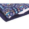 Conjunto De Fundas Y Almohada Algodón Azul Oscuro 155 X 220 Cm Estampado Floral Juego De Edredón De Lino Dormitorio Moderno Madrona - Azul