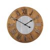 Reloj De Pared Madera Oscura Redondo Ø 60 Cm Hecho A Mano Con Forma De Diamante Cuilco - Madera Oscura