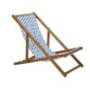 Conjunto De 2 Tumbonas De Jardín De Madera De Acacia Clara Blanco Azul Reclinable Plegable Anzio - Azul