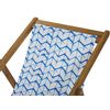 Conjunto De 2 Tumbonas De Jardín De Madera De Acacia Clara Blanco Azul Reclinable Plegable Anzio - Azul