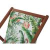 Conjunto De 2 Tumbonas De Jardín De Madera De Acacia Oscura Verde Blanco Rosa Flamenco Reclinable Plegable Anzio - Madera Oscura