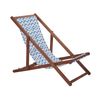 Conjunto De 2 Tumbonas De Jardín De Madera De Acacia Oscura Blanco Azul Reclinable Plegable - Azul