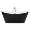 Bañera Independiente De Acrílico Blanco Negro Con Rebosadero 150 Cm Moderno Antigua - Negro