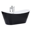 Bañera Independiente De Acrílico Blanco Negro Con Rebosadero 150 Cm Moderno Antigua - Negro