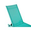 Tumbona De Jardín Asiento Sintético Turquesa Estructura De Aluminio 198 X 61 Cm Respaldo Reclinable Con Ruedas Patio Portofino - Verde