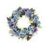 Guirnalda Para Puerta Azul Flor Artificial Decorativa Hecha A Mano Redonda 50 Cm Decoración De Pared Mesa Estilo Rústico Galdar - Azul