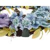 Guirnalda Para Puerta Azul Flor Artificial Decorativa Hecha A Mano Redonda 50 Cm Decoración De Pared Mesa Estilo Rústico Galdar - Azul