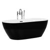 Bañera Independiente De Acrílico Sanitario Negro Brillante Individual 150 X 75 Cm Ovalada Estilo Moderno Carrera - Negro