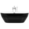 Bañera Independiente De Acrílico Sanitario Negro Brillante Individual 160 X 75 Cm Ovalada Estilo Moderno Carrera - Negro