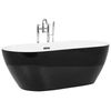 Bañera Independiente De Acrílico Sanitario Negro Brillante Individual 180 X 80 Cm Ovalada Estilo Moderno Carrera - Negro