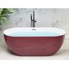 Bañera Independiente De Acrílico Sanitario Rojo Brillante Individual 170 X 80 Cm Ovalada Estilo Moderno Carrera - Rojo