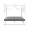 Cama De Jardín Con Dosel Marco De Aluminio Blanco Y Gris Cojines De Poliéster Cama De Exterior Pallanza - Blanco