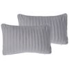 Conjunto De 2 Cojines Decorativos Patrón De Rayas Gris Rectangular 30 X 50 Cm Accesorios De Decoración Tradicional Moderna Komana - Gris