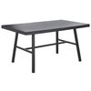 Mesa De Comedor De Jardín Negra 150 X 90 Cm Metal Marco De Aluminio Rectangular Moderno Industrial Canetto - Negro