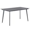 Mesa De Comedor De Jardín Gris Acabado Mate 140 X 80 Cm Aluminio 4 Personas Rectangular Minimalista Industrial Mileto - Gris